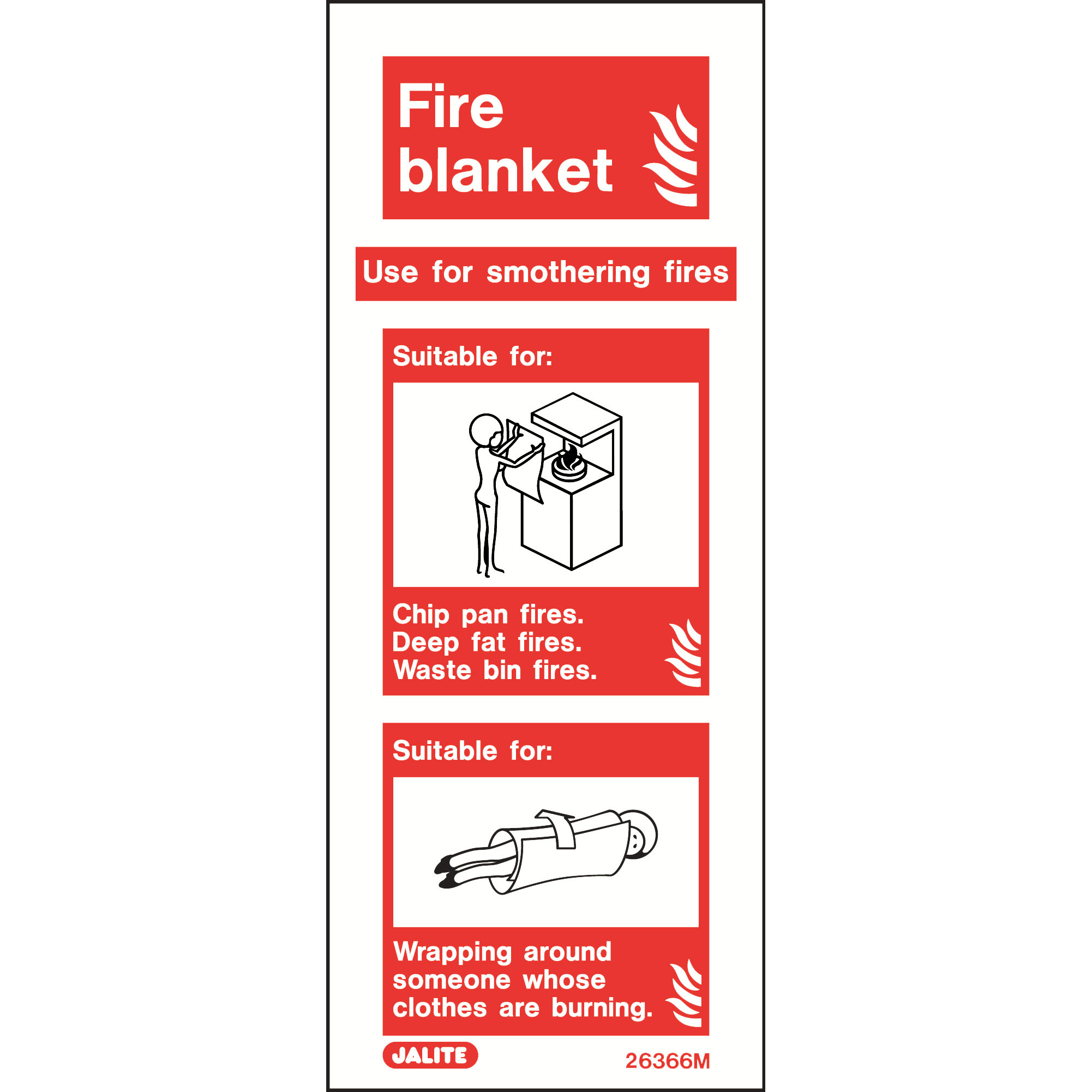 Fire Blanket Extinguisher Identification Sign (White)